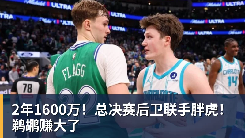 2年1600万！总决赛后卫联手胖虎！鹈鹕赚大了