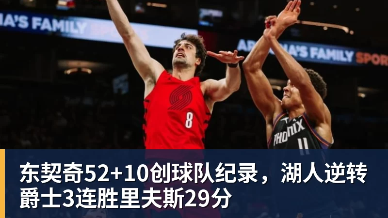 东契奇52+10创球队纪录,湖人逆转爵士3连胜里夫斯29分